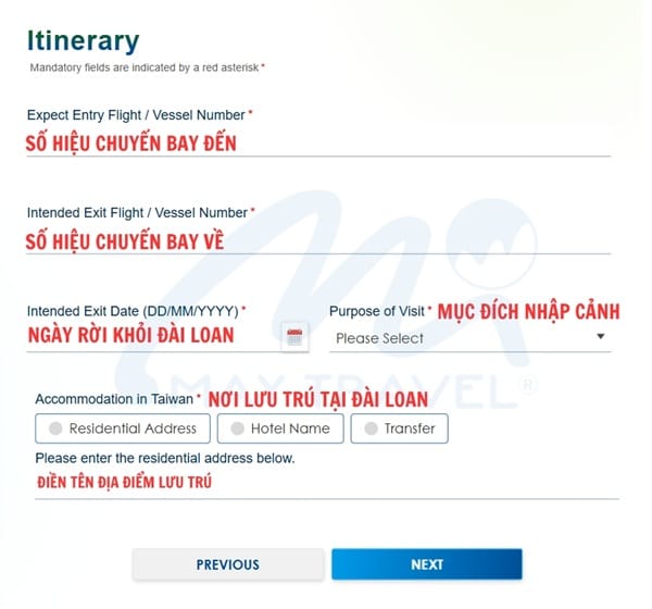 Khai báo nhập cảnh điện tử Đài Loan - e-Arrival Card