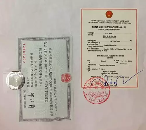 hợp pháp hóa lãnh sự trung quốc