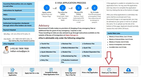 Tra cứu kết quả visa Ấn Độ trên website